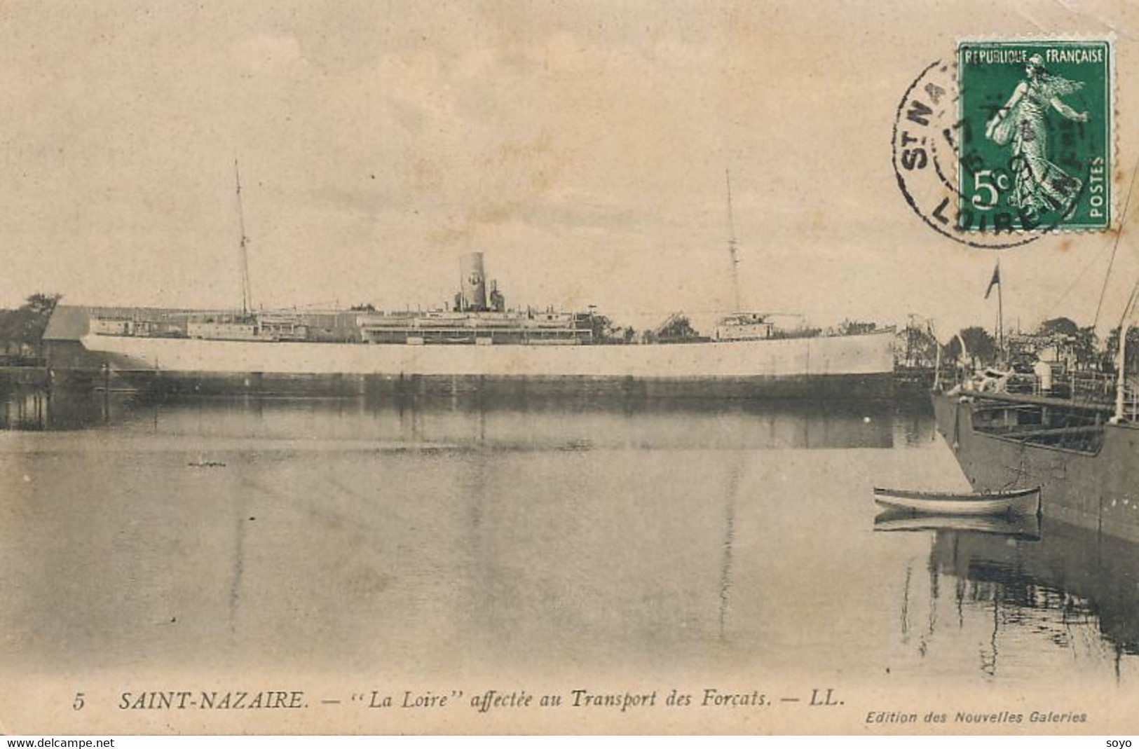 " La Loire " Bateau Pour Transport Forçats Guyane. Bagne . Ship For Convict Transportation Envoi Le Chesnay - Prison