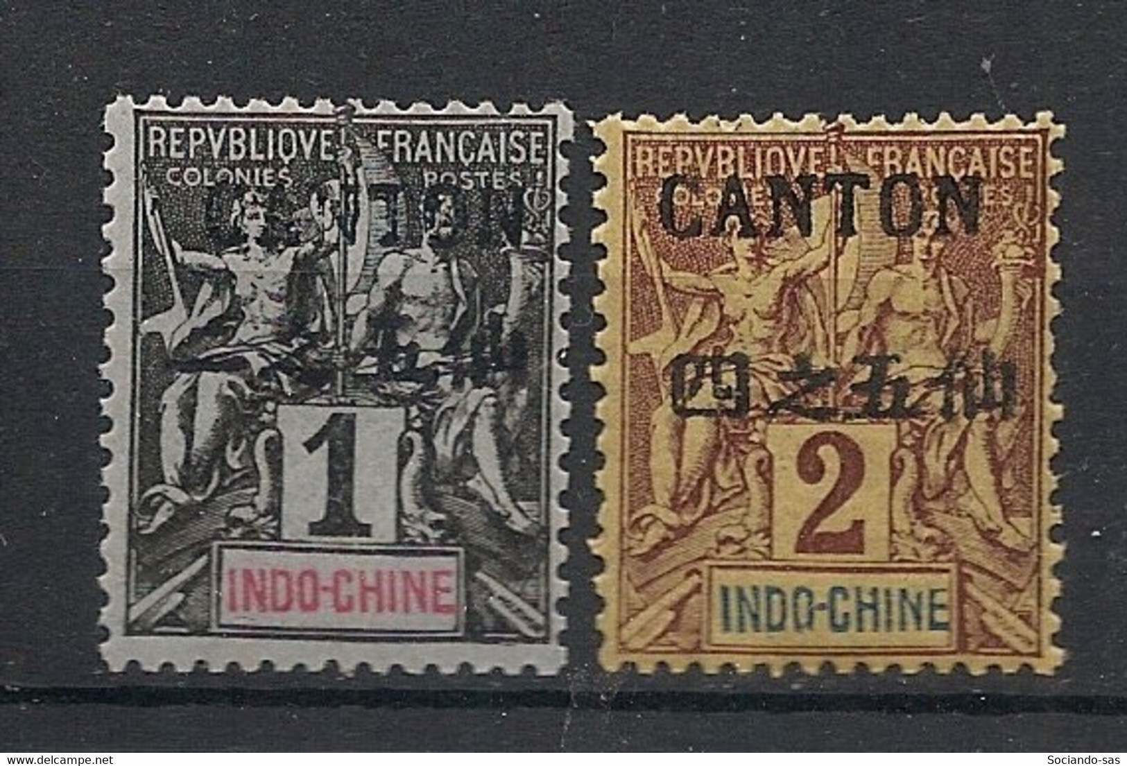 CANTON - 1903-04 - N°Yv. 17 Et 18 - Type Groupe 1c Noir Et 2c Brun - Neuf Luxe ** / MNH / Postfrisch - Neufs