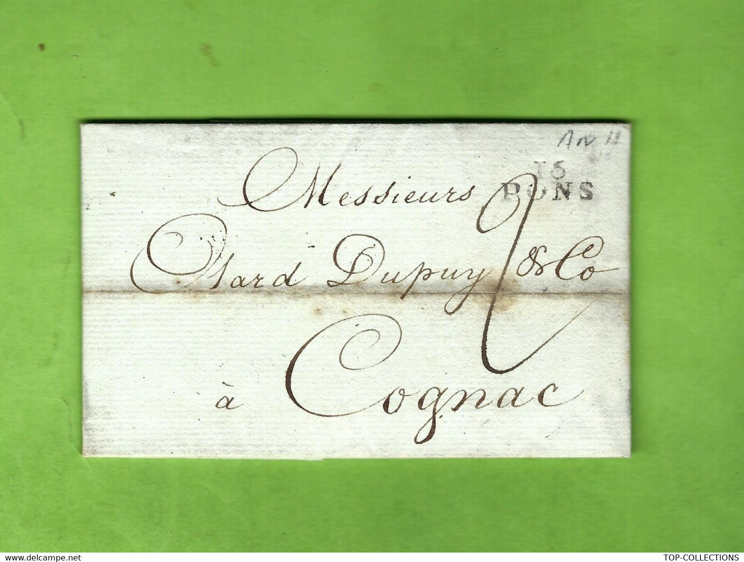 1794 NEGOCE  BANQUE VIN ALCOOL COGNAC CHARENTE LETTRE Par Zimmerman Et Gordon à Pons => Otar Dupuy à Cognac B.E.V.SCANS - ... - 1799