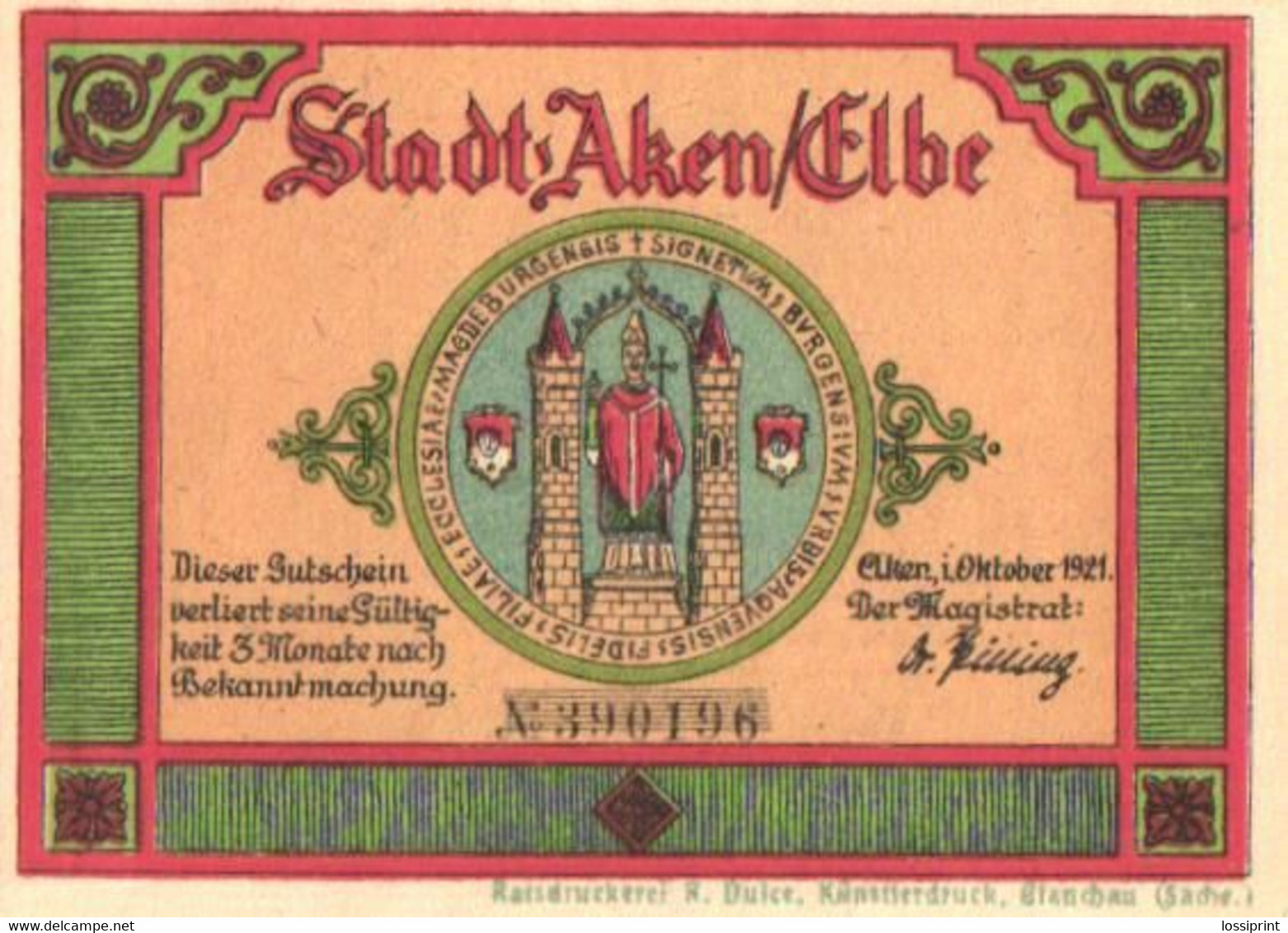 Germany Notgeld:Stadt Aken/Elbe 25 Pfennig, 1921 - Collections