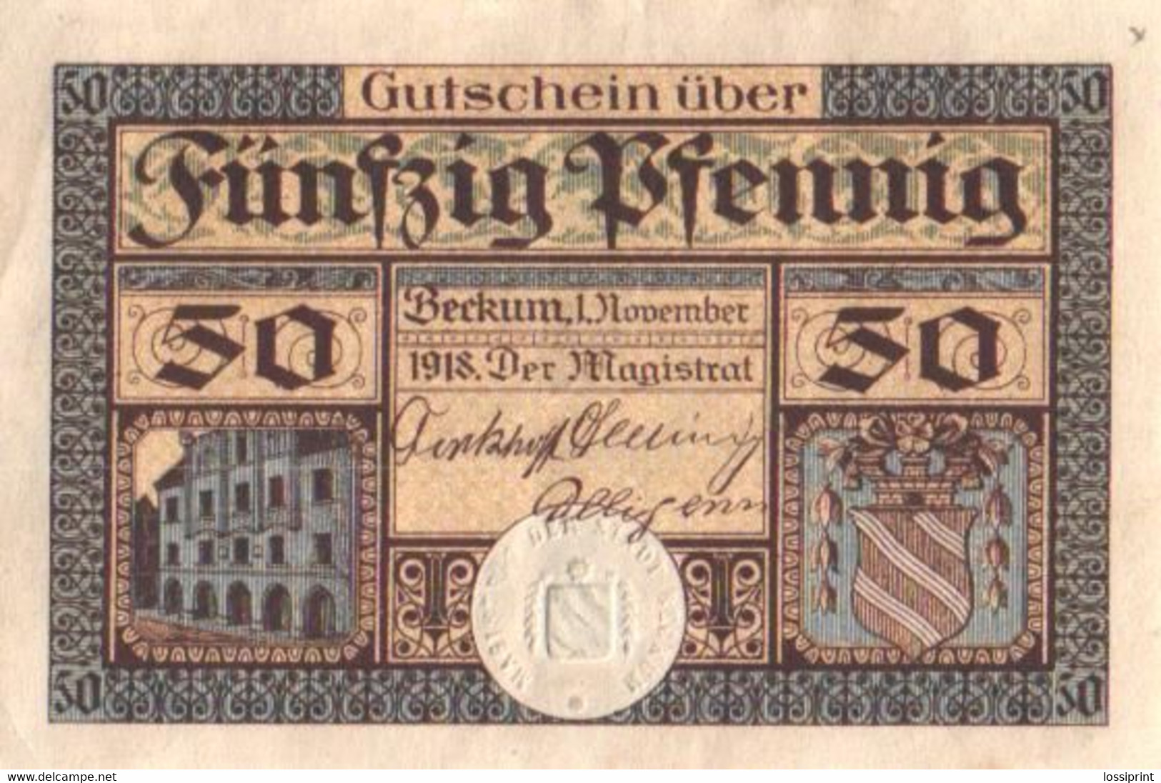 Germany Notgeld:Stadt Beekum 50 Pfennig, 1918 - Sammlungen