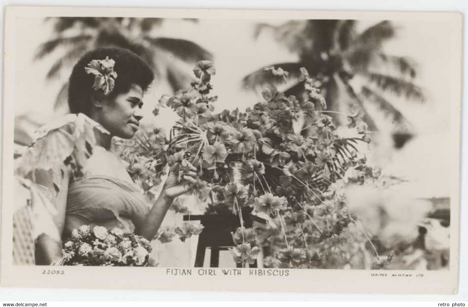 Cpa (verso Vierge) Océanie, Fidji - Fijian Girl With Hibiscus - édition Stinsons - Fidji