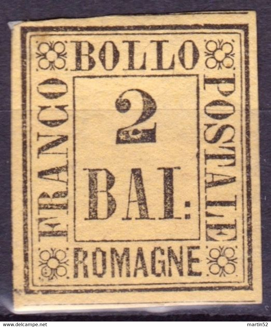 ROMAGNE 1959: 2 BAI (giallo) Michel-No. 3 * Con Linguella - Mit Falzspur - Avec Charnière - MH (Michel 40.00 Euro Per *) - Romagne