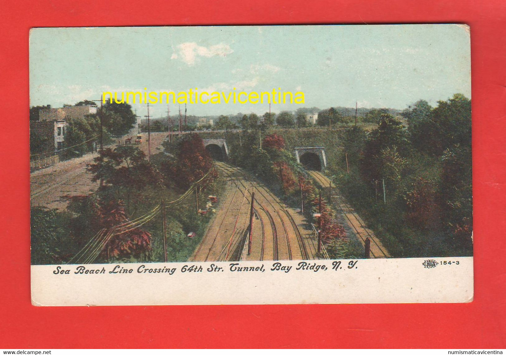 New York Trains Treni Tracks Sea Beach Line Crossing 64th St. Tunnel Bay Ridge NY Post Card Brookliyn - Trasporti
