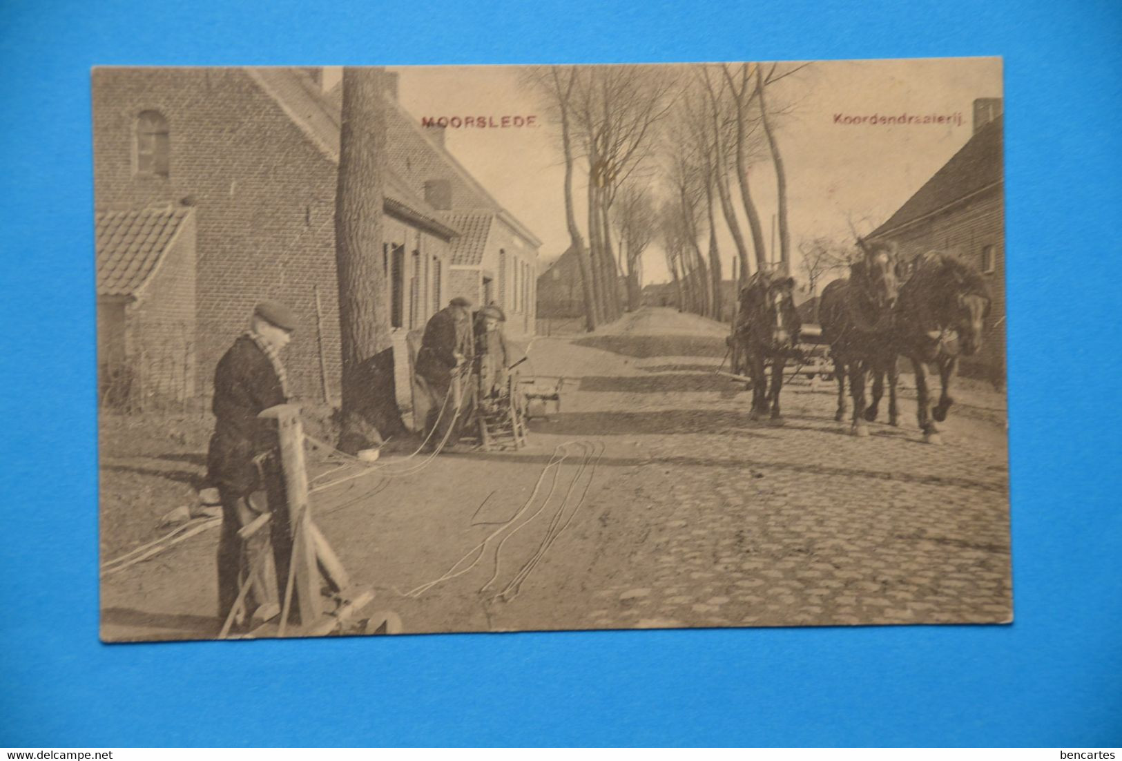 Moorslede 1915: Carte Feldpost: Petit Métier, Le Cordier - Koordendrsaierij Très Animée - Moorslede