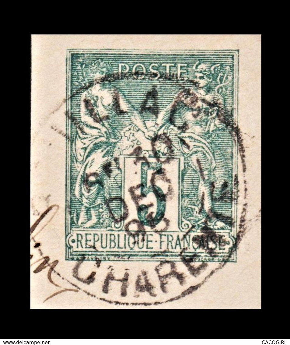 France Sage Yt 75 ?  > N Sous U > CAD 1896 Charente > Fragment D' Entier - 1876-1898 Sage (Type II)