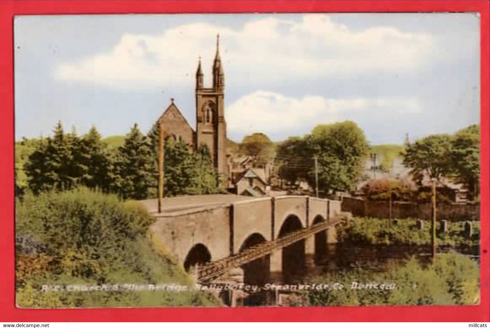 IRELAND     CO DONEGAL  CHURCH + BRIDGE  BALLYBOFEY STRANORLA RP - Donegal