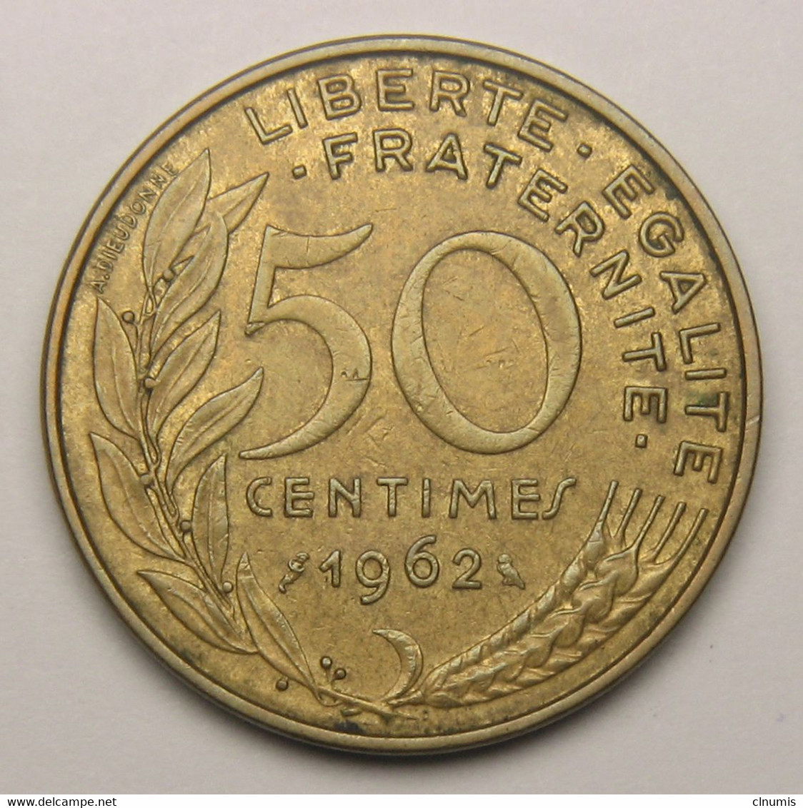 50 Centimes Marianne, Col à 3 Plis, Bronze-aluminium, 1962 - V° République - 50 Centimes