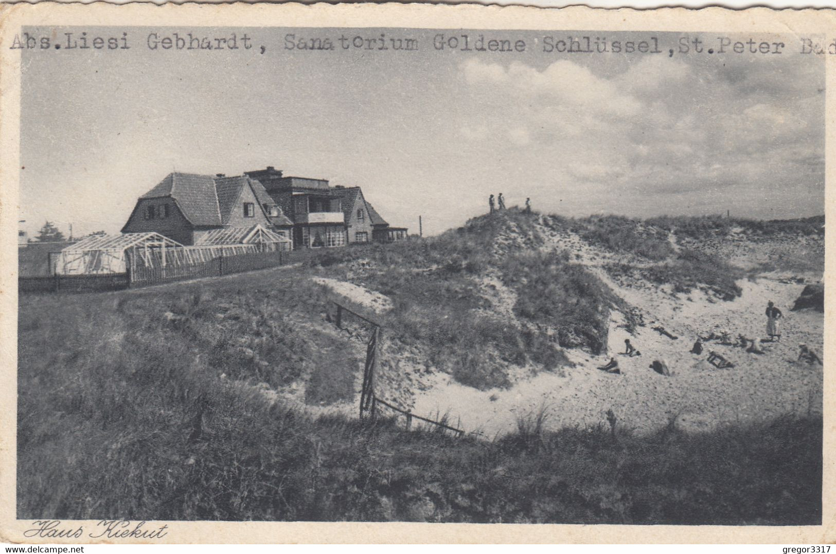 A8728) GOLDENE SCHLÜSSEL Nordseekuranstalt In Den Dünen Von ST. PETER 1946 !! Haus KIEKUT - Alt !! - St. Peter-Ording