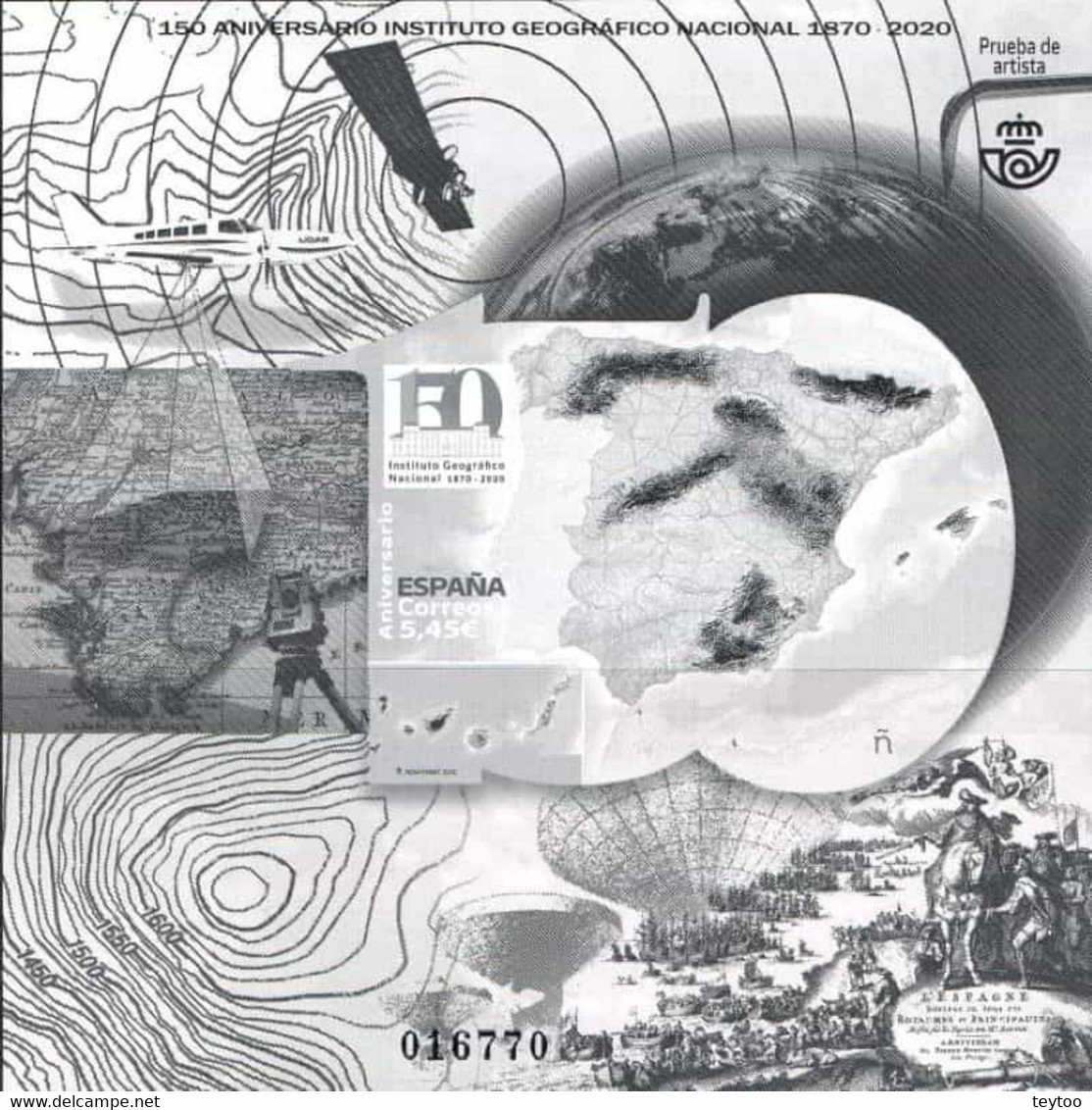 [P148] España 2020. Prueba De Artista. Instituto Geográfico Nacional - Essais & Réimpressions