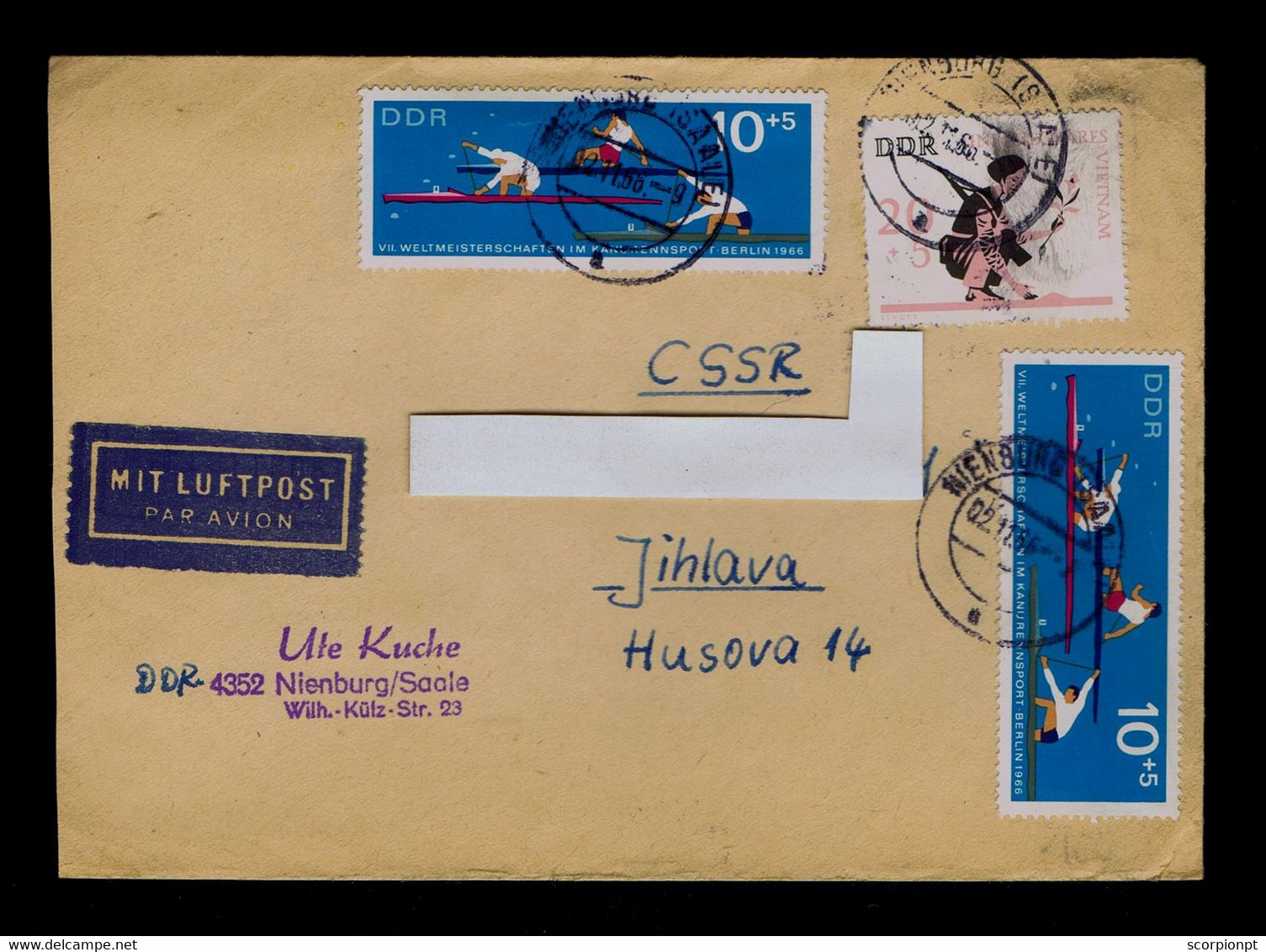 Sp8519 DDR 7th World Championship Berlin 1966 VIETNAM Mailed Jihlava - Waterski