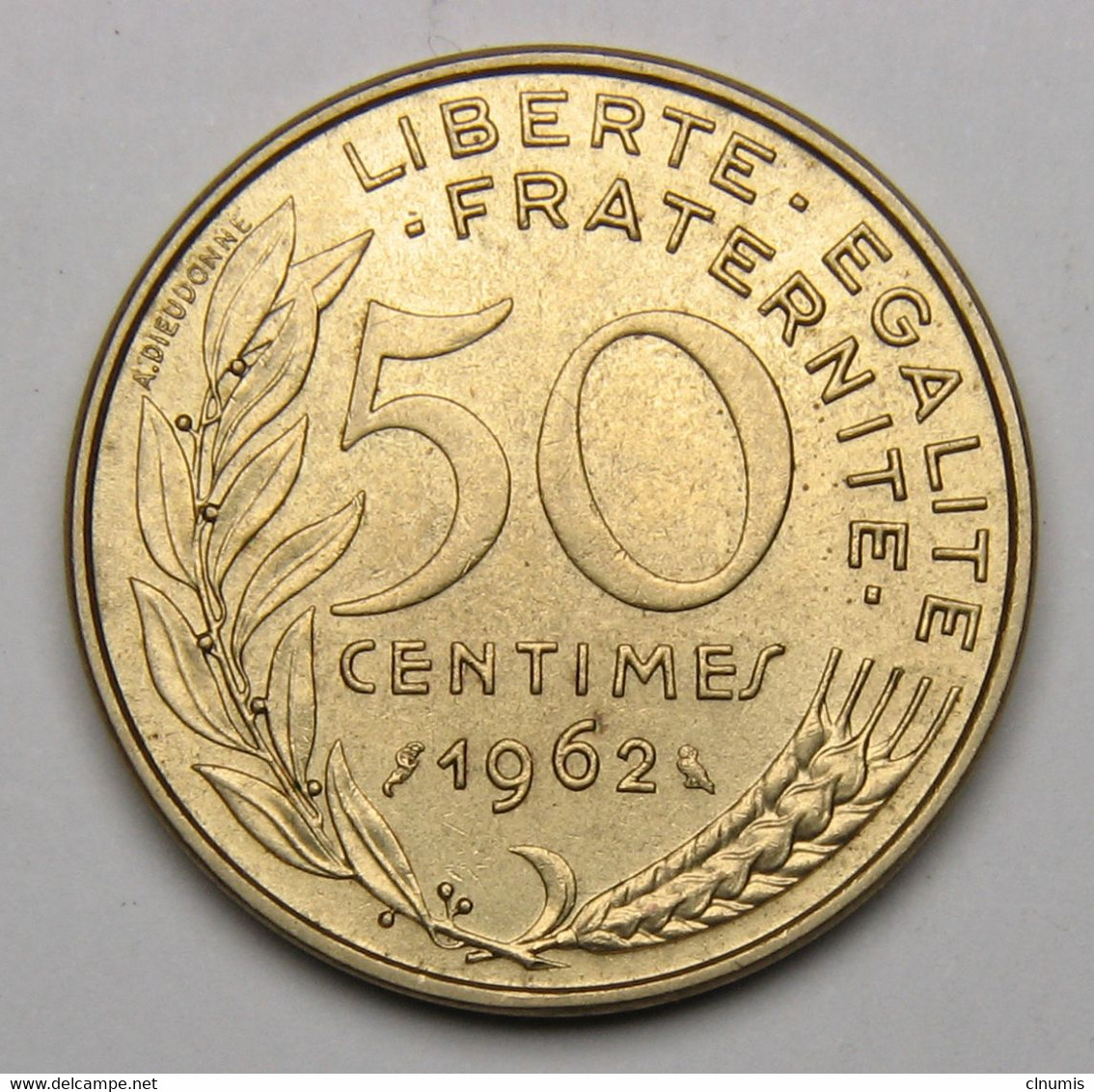 RARE En L'ETAT : SPL+ ! 50 Centimes Marianne, Col à 3 Plis, Bronze-aluminium, 1962 - V° République - 50 Centimes