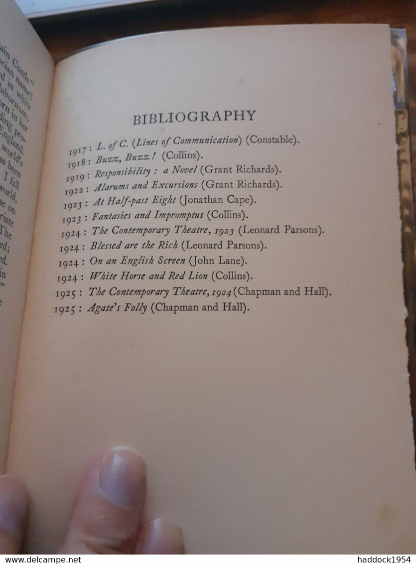 Essays Of To-day And Yesterday JAMES AGATE Harrap 1926 - Essais Et Discours