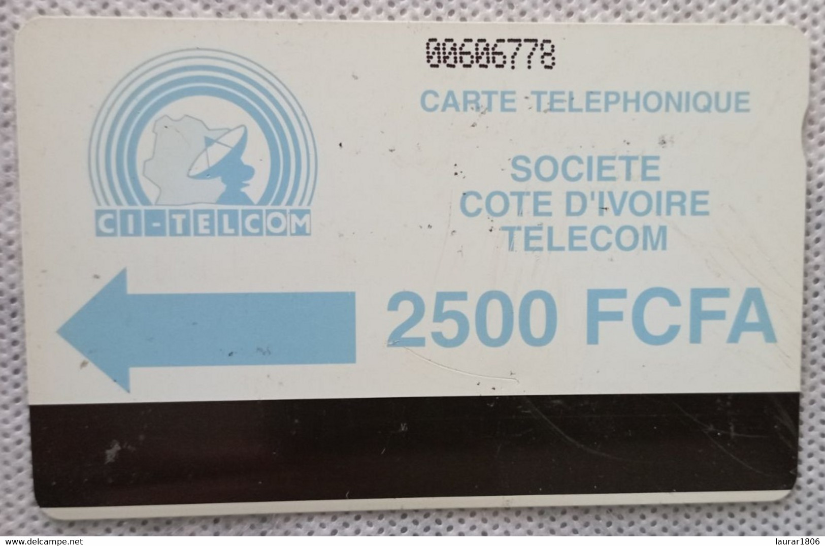 TELECARTE PHONECARD MAGNETIQUE - COTE D'IVOIRE CI-TELCOM - Logo Bleu - 2.500 FCFA - 1992 - EC - Côte D'Ivoire