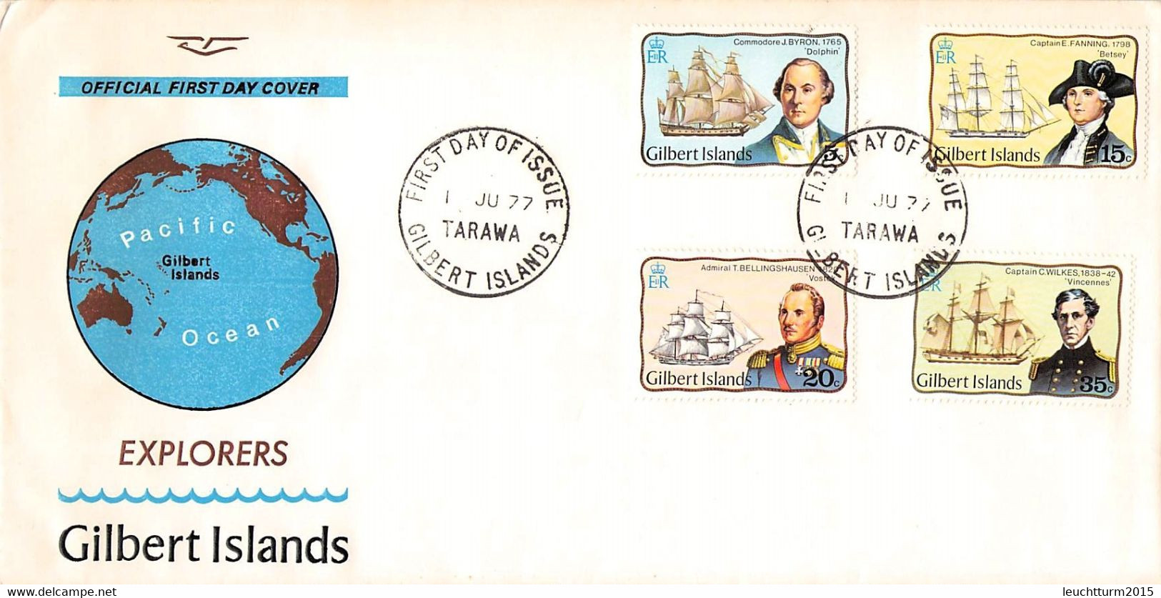 GILBERT ISLANDS - FDC 1977 EXPLORERS / ZO31 - Gilbert & Ellice Islands (...-1979)