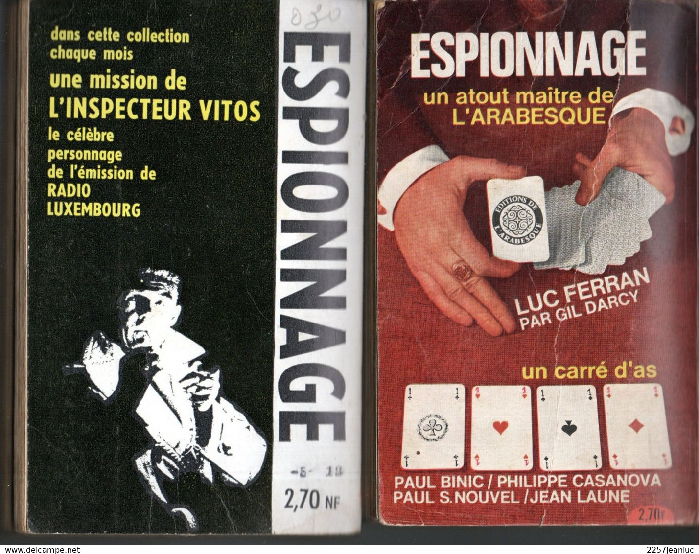 2 Romans Espionnage N: 207 & 266 De 1962 Et 1963 * Editions De L'Arabesque Surprise Partiy & Crissements De Kriss - Editions De L'Arabesque