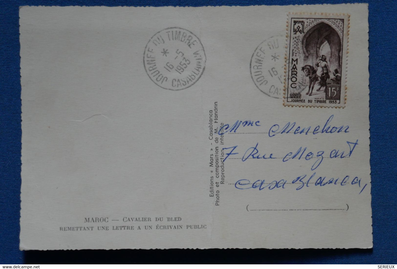 E2 MAROC  BELLE CARTE  1953 CASABLANCA    +   +AFFR. PLAISANT - - Lettres & Documents