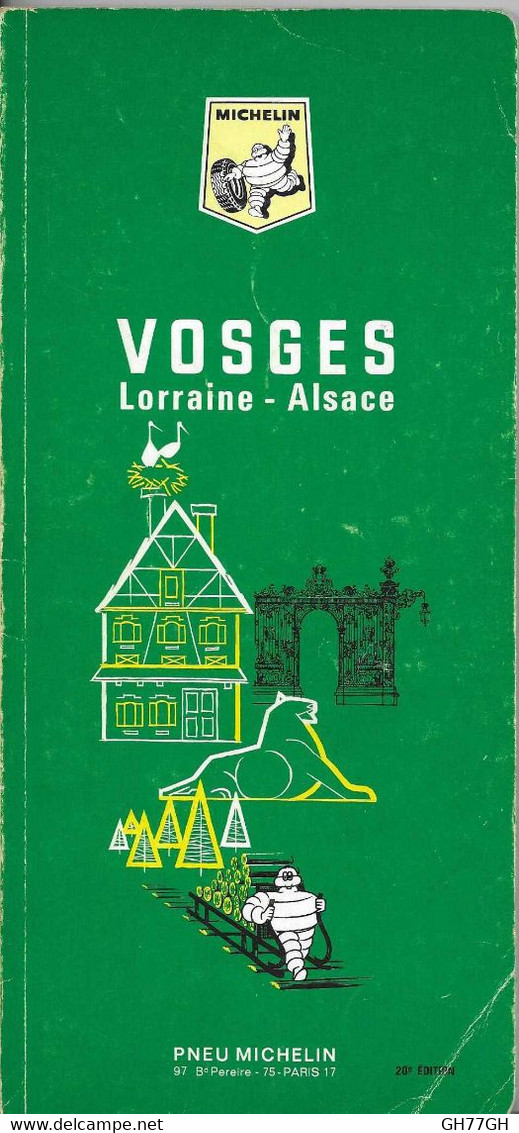 VOSGES LORRAINE-ALSACE -guide Vert Michelin 1968 - Michelin-Führer