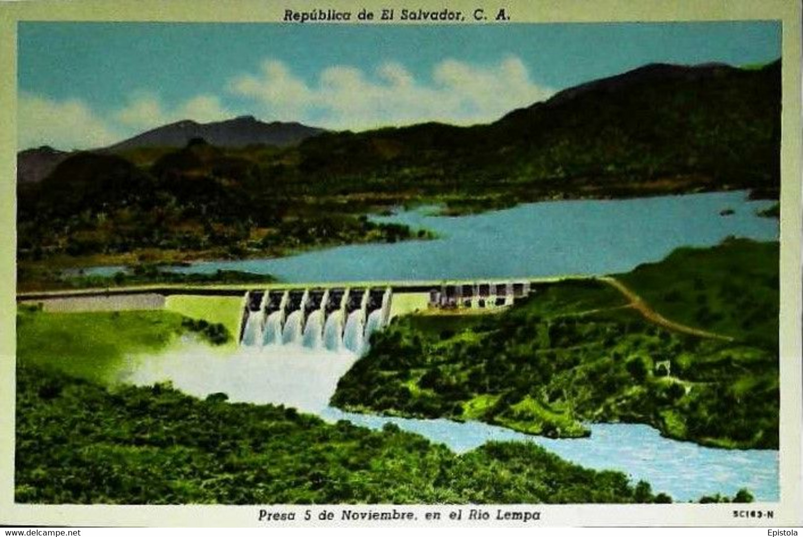 ►  Postcard El Salvador 1950s Original Vintage "Presa 5 De Noviembre En El Rio Lempa" - El Salvador