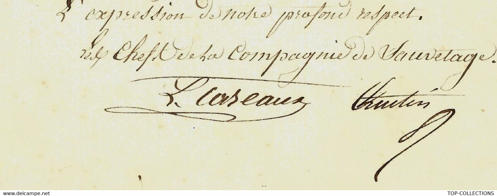 1852  LOIRE MARINE COMPAGNIE DE SAUVETAGE DE LA VILLE DE TOURS LETTRE 'ORGANISATION DE REGATES BATEAUX CANOTS - Historische Dokumente