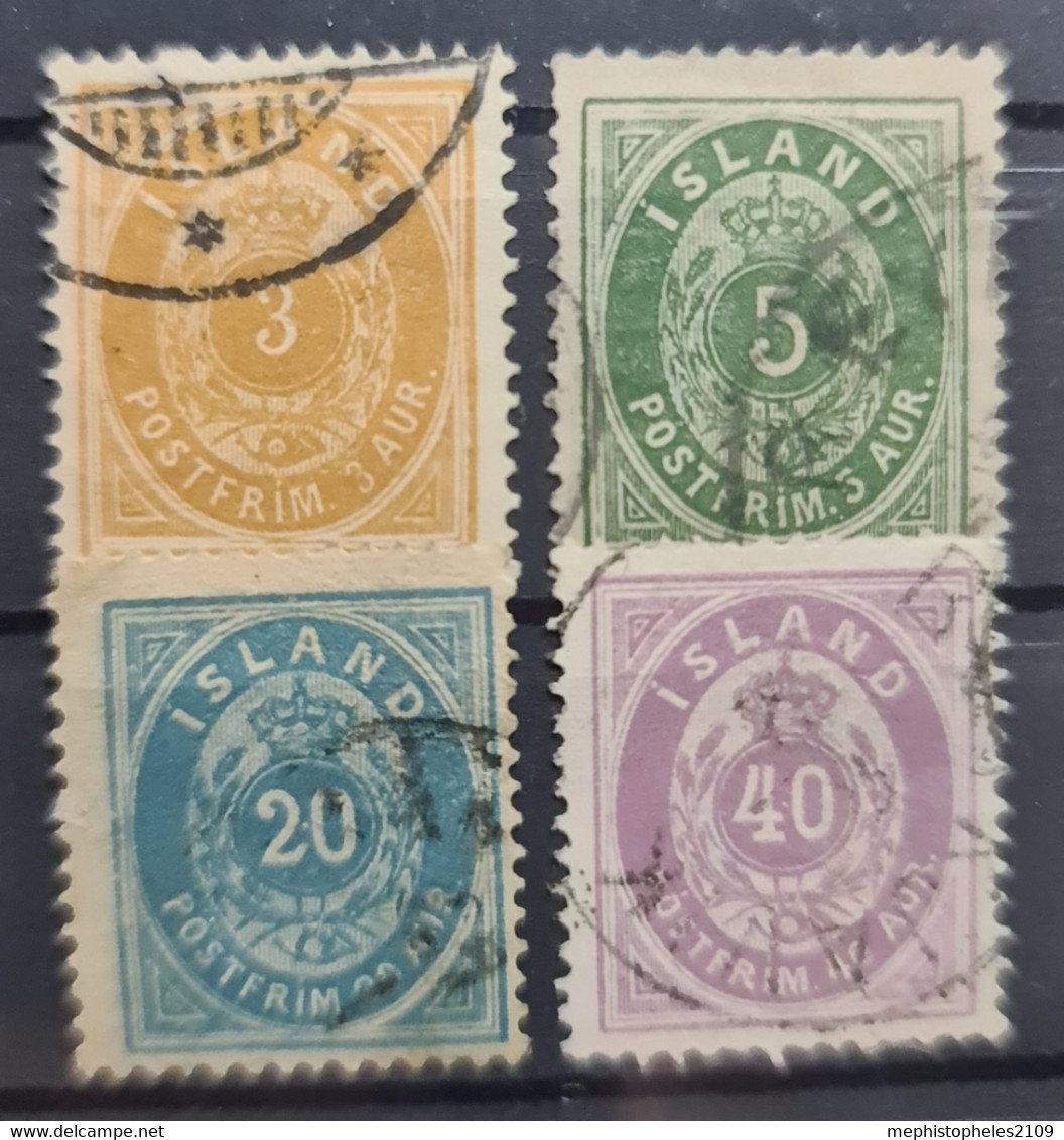 ICELAND 1882 - Canceled - Sc# 15-18 - Usados