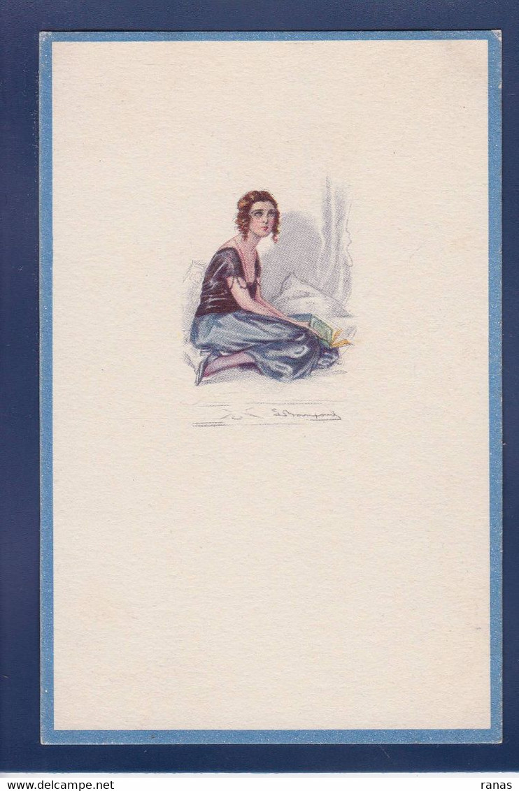 CPA BOMPARD Femme Woman Art Déco écrite 512-3 - Bompard, S.