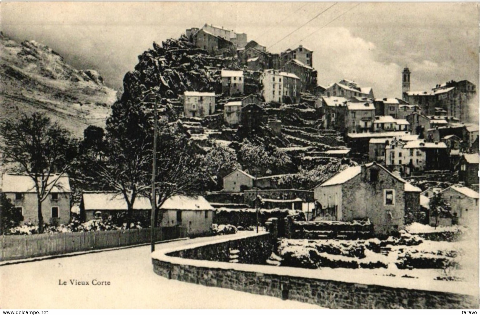 CORSE - CORTE - La Vieille Ville Sous La Neige (avant 1905) - Corte