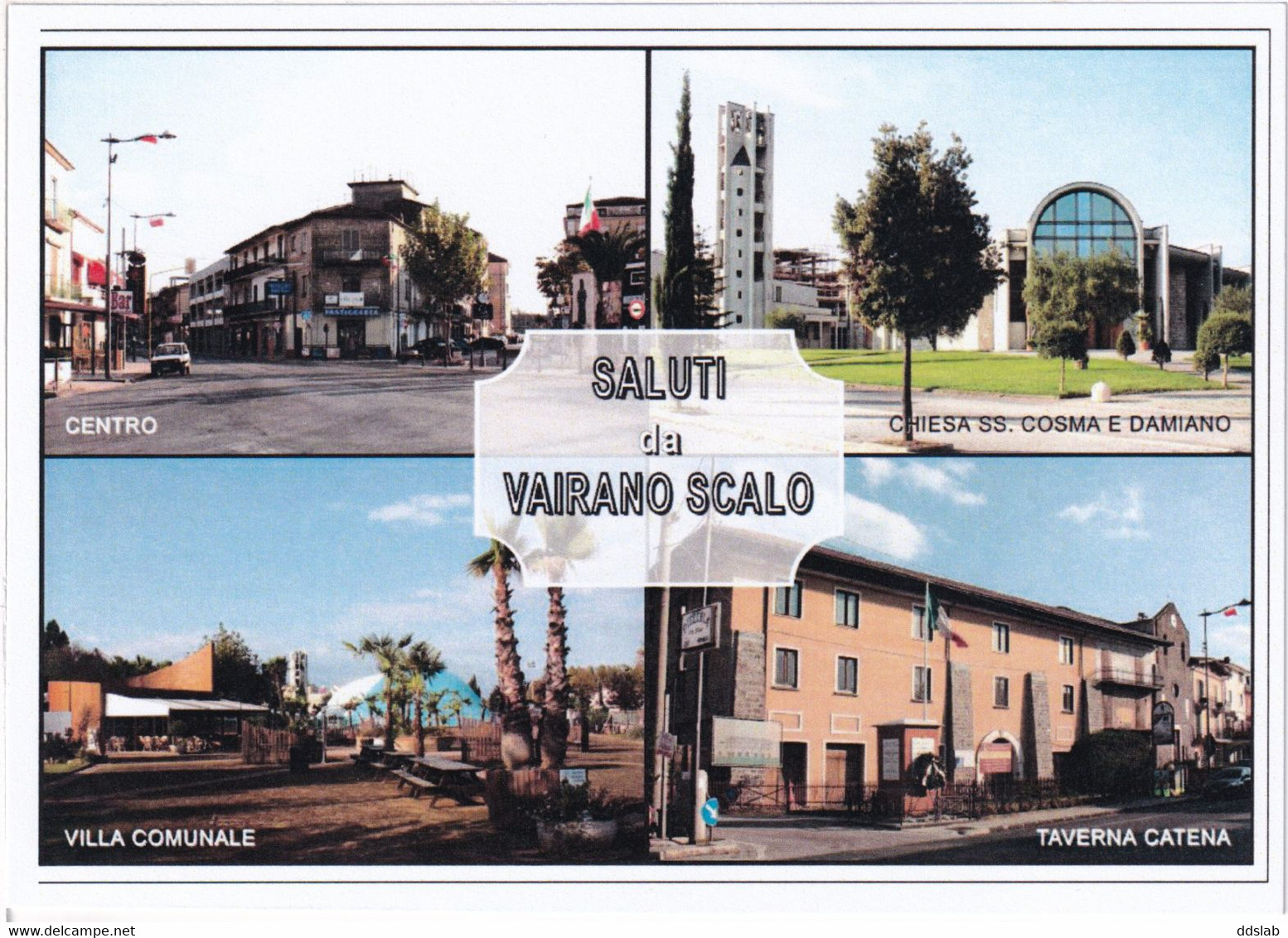 Saluti Da Vairano Scalo (Caserta) - Anni 2000 - 4 Vedute (Centro, Chiesa S. Cosma E Damiano, Villa E Taverna Catena) - Caserta