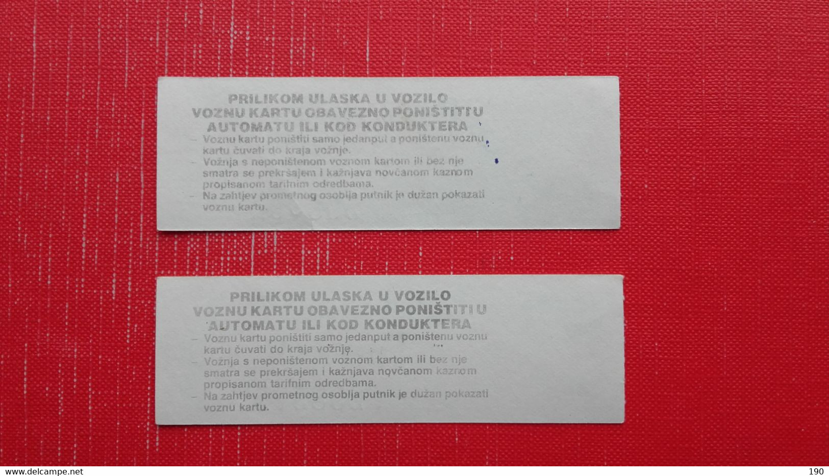 2 Ticket.Zagrebacki Elektricni Tramvaj.Vozna Karta - Europa