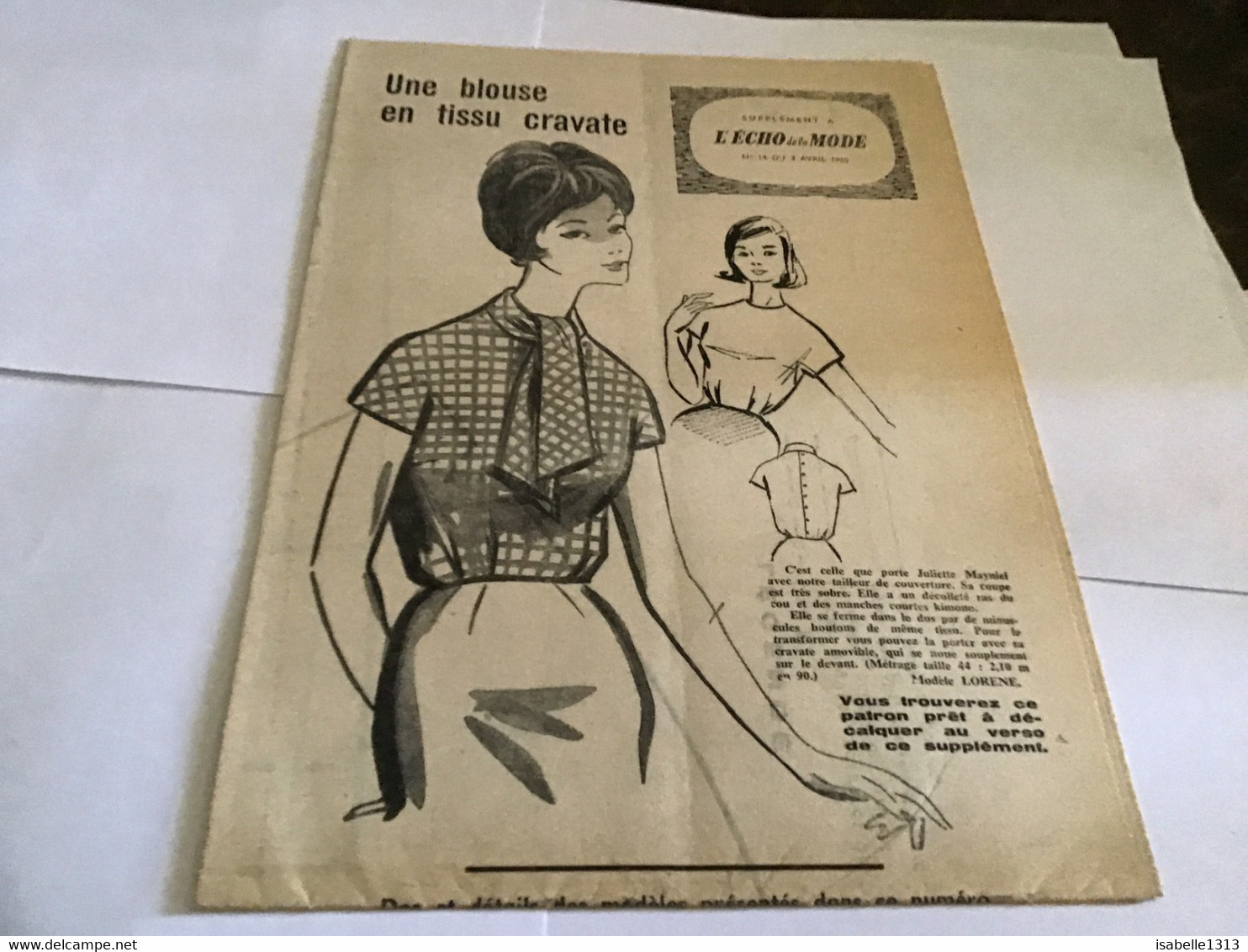 Patron De Couture L écho  De La Mode1960 - Patrons