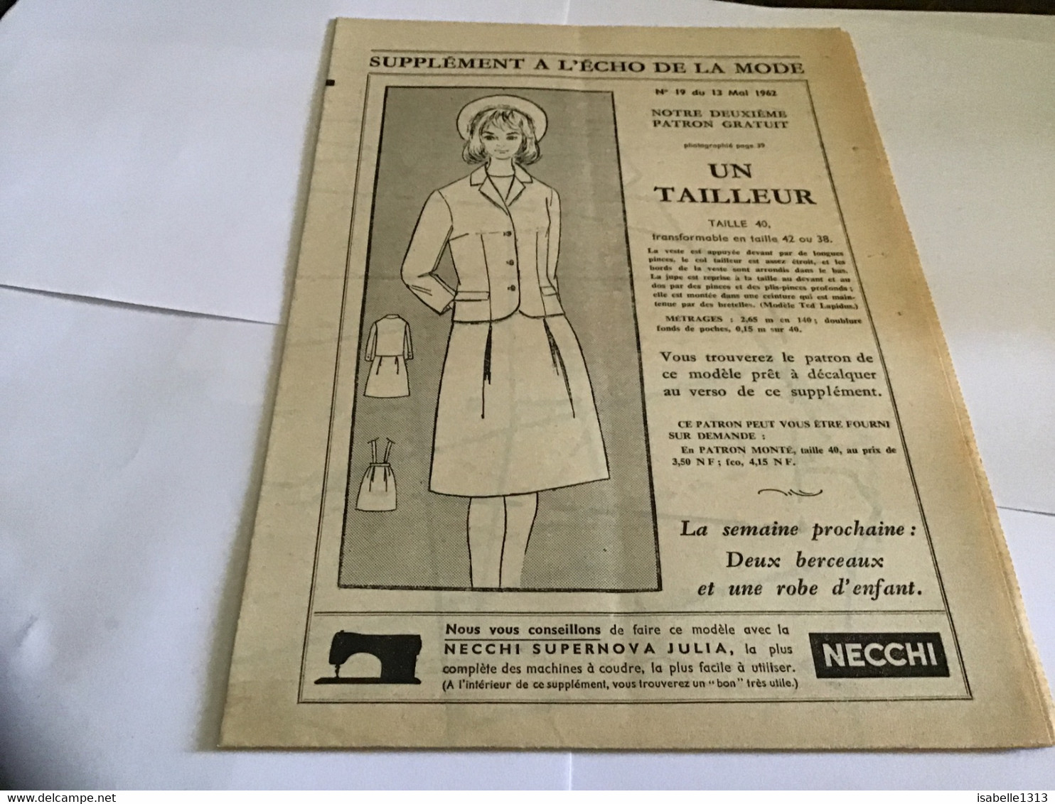 Patron De Couture L écho  De La Mode1962 - Patrones