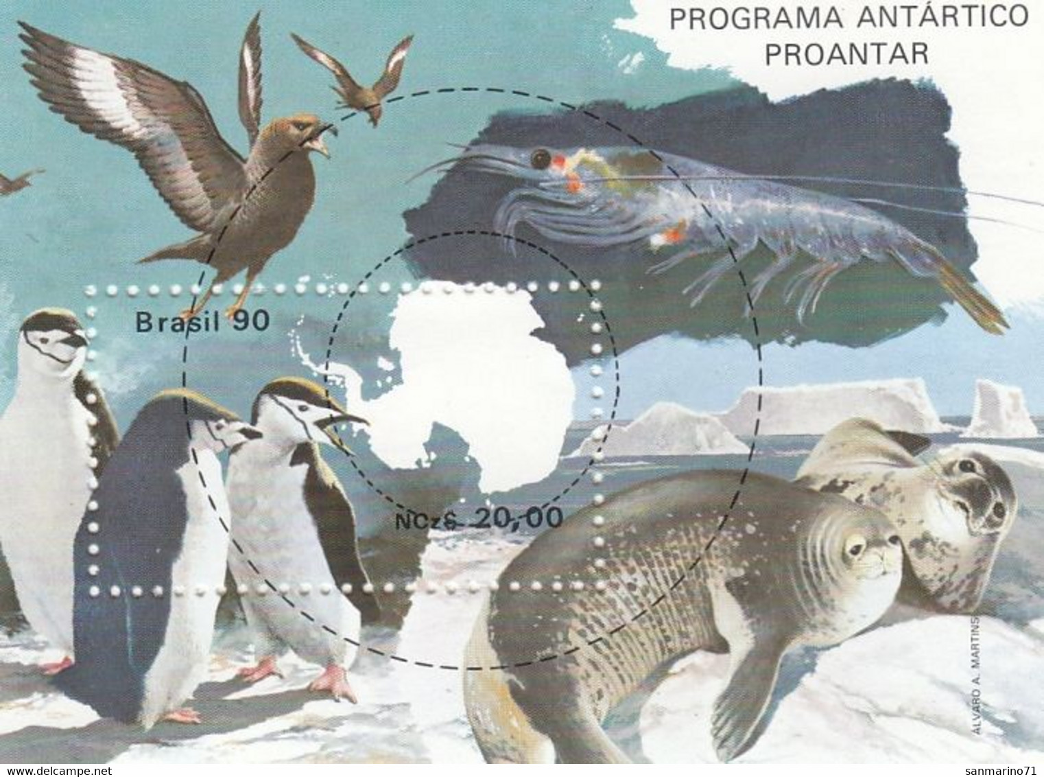 BRAZIL Block 82,unused - Faune Antarctique