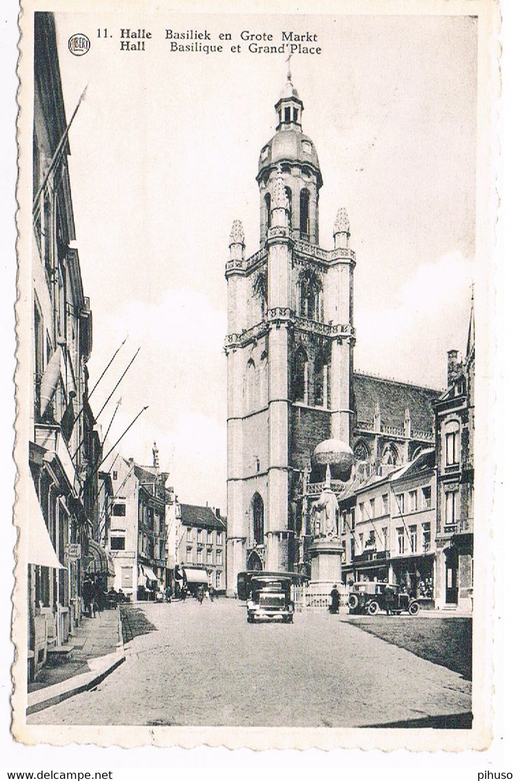 B-8839   HALLE : Basiliek En Grote Markt - Halle