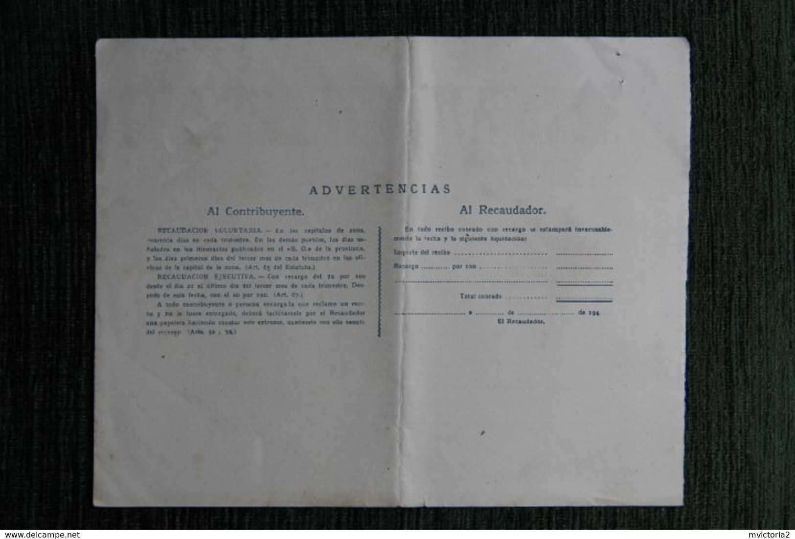 ESPAGNE : Contribucion Territorial 1949 - Espagne