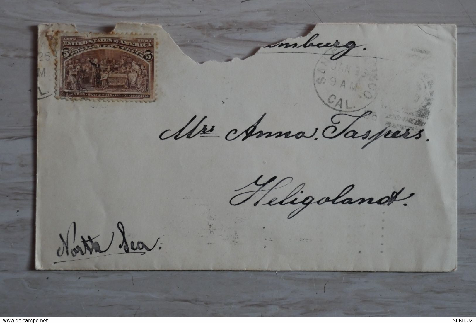 E12 ETATS UNIS LETTRE RARE    1895 SAN FRANCISCO  POUR HELIGOLAND NORTH SEA  +++AFFRANCH. PLAISANT - - Usati