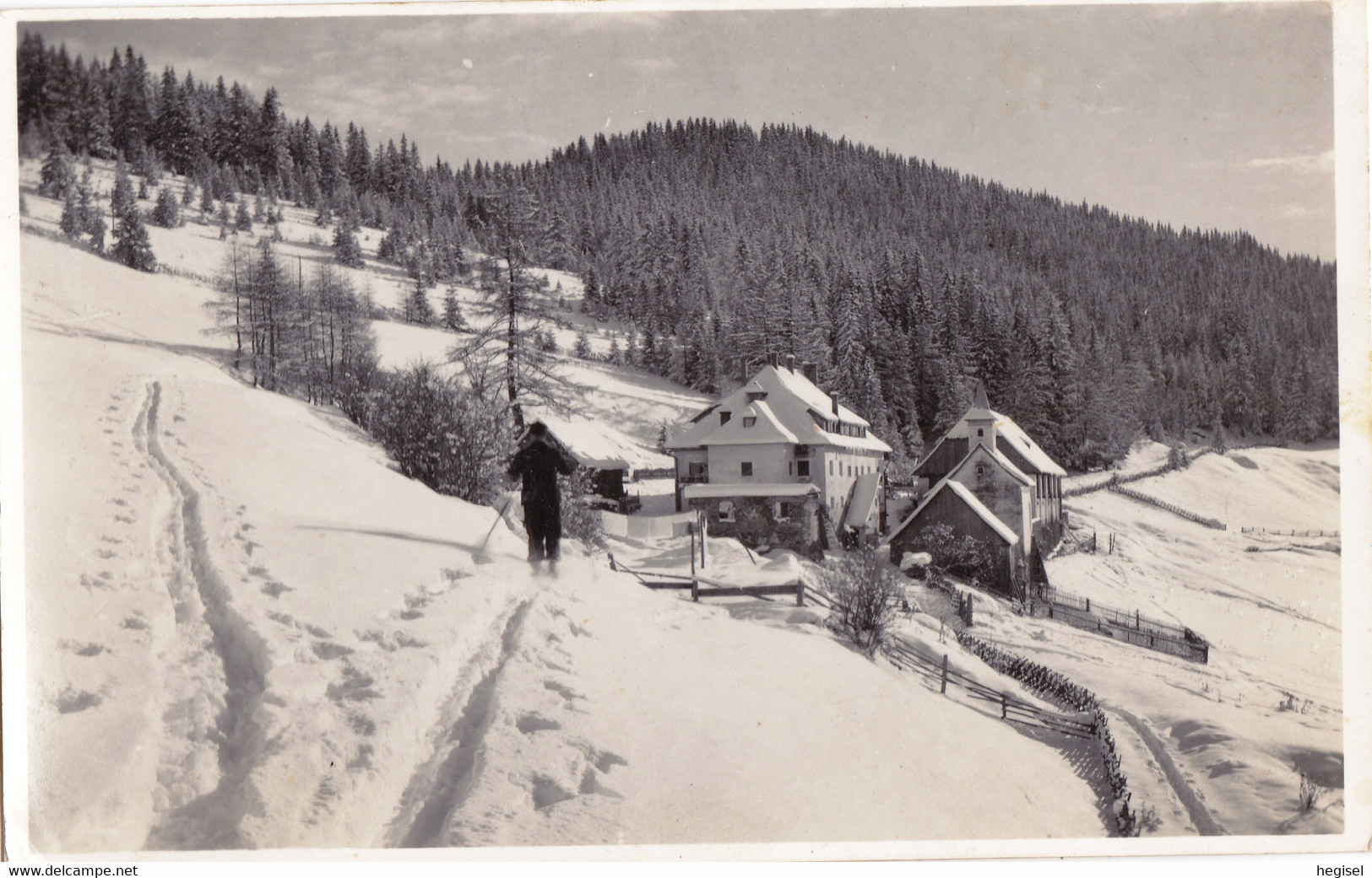 1935, Österreich, Salla,  Alpengasthof & Fremdenpension Stübler, Weststeiermark, Winteransicht - Maria Lankowitz