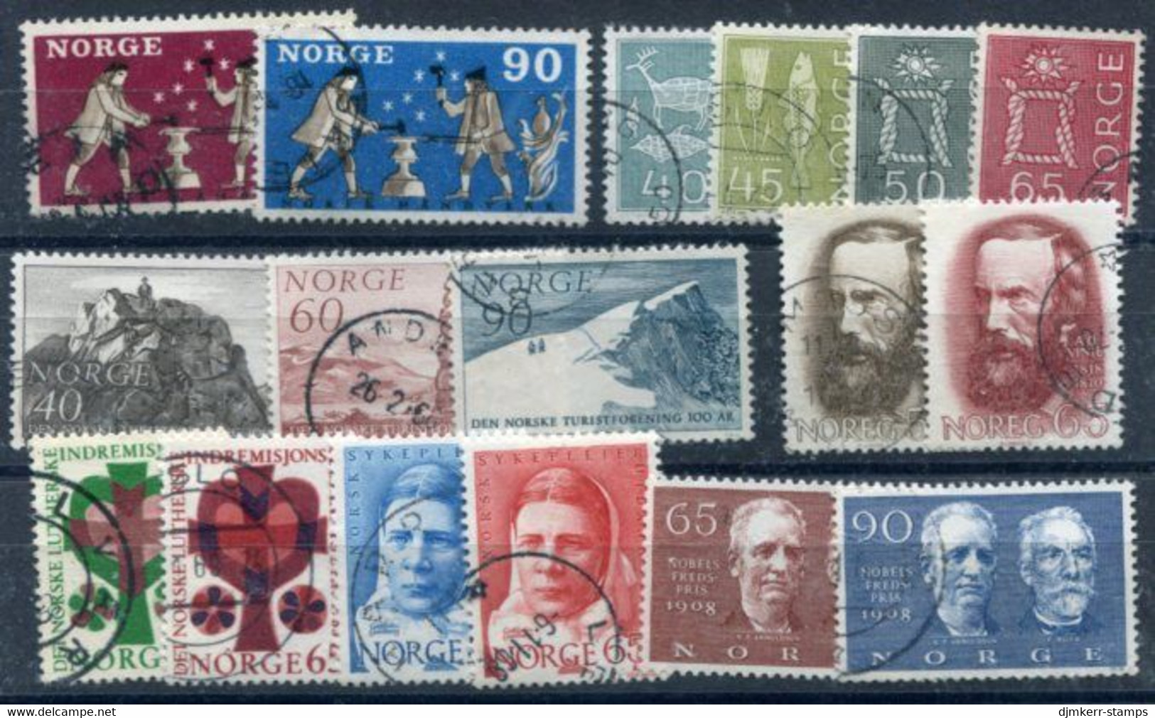 NORWAY 1968 Complete Year Issues Used.  Michel 561-77 - Used Stamps