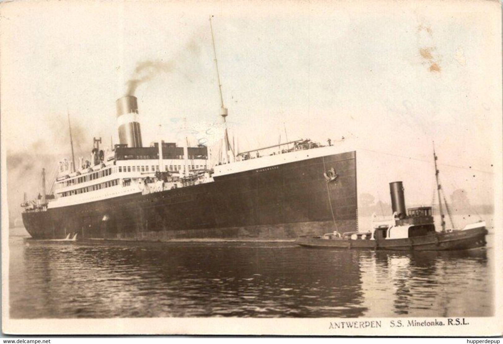 RED STAR LINE Antwerpen: Old Postcard SS Minnetonka On The Schelde - Passagiersschepen