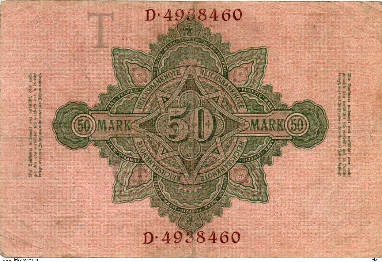 GERMANY- 50 MARK 1910 - Wor:P-41, Ros:R-42   Circ.  T - 50 Mark