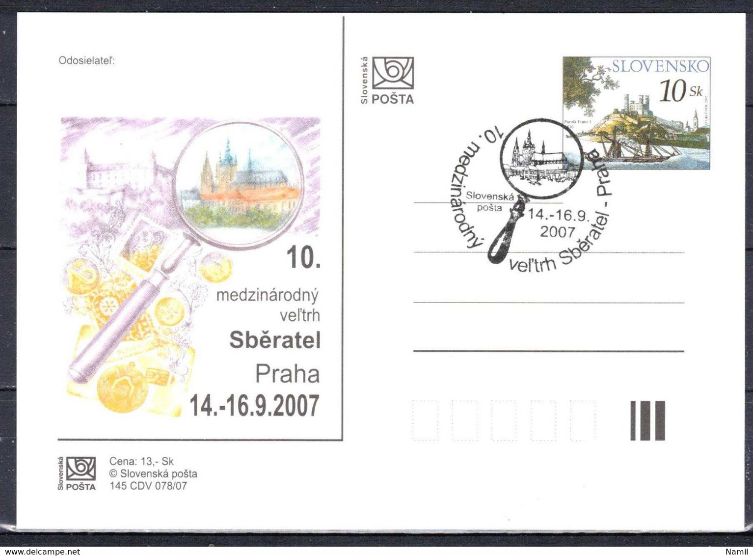 Slovaquie 2007 Entier (CDV 145) Obliteré - Postales
