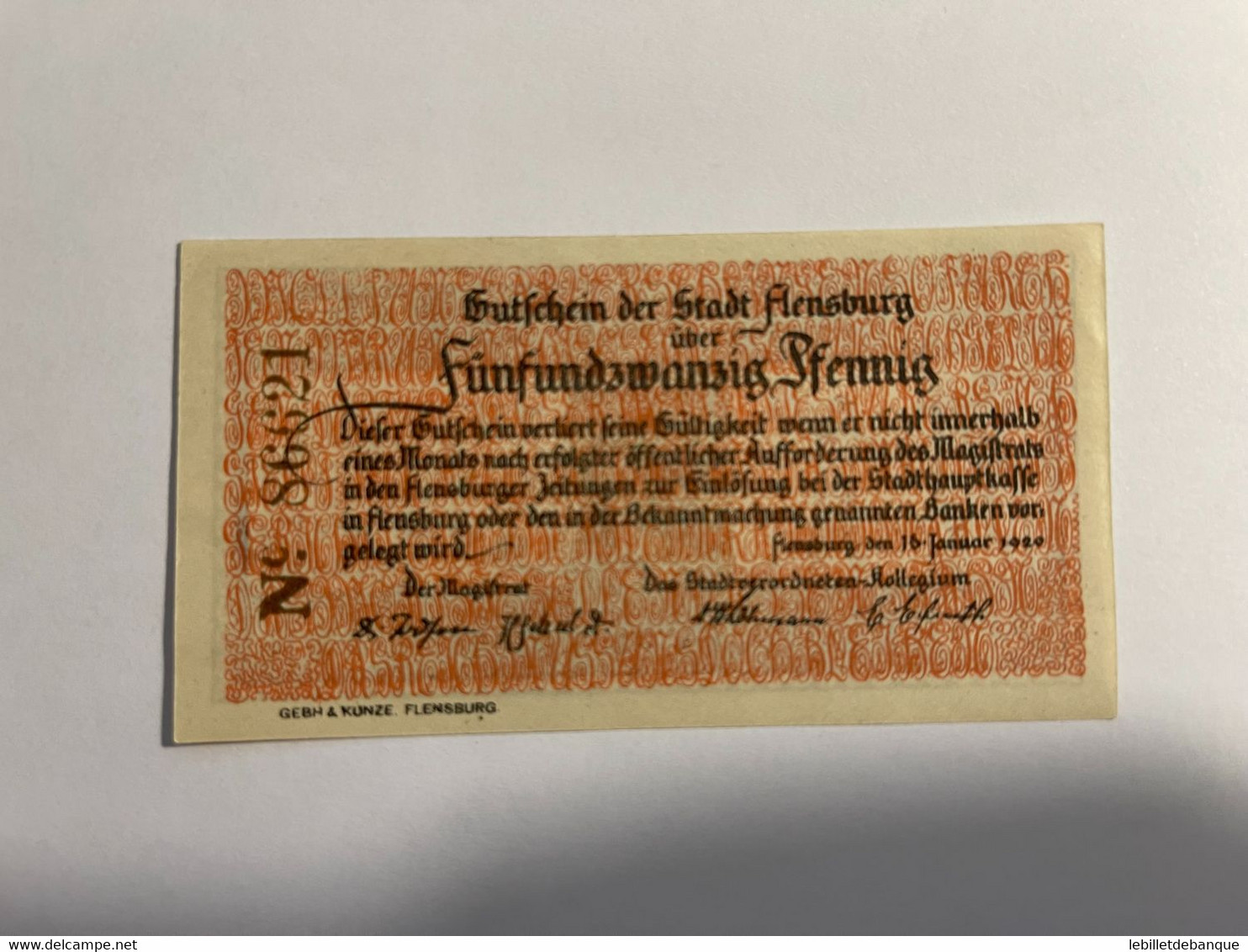 Allemagne Notgeld Flensburg 25 Pfennig - Collections