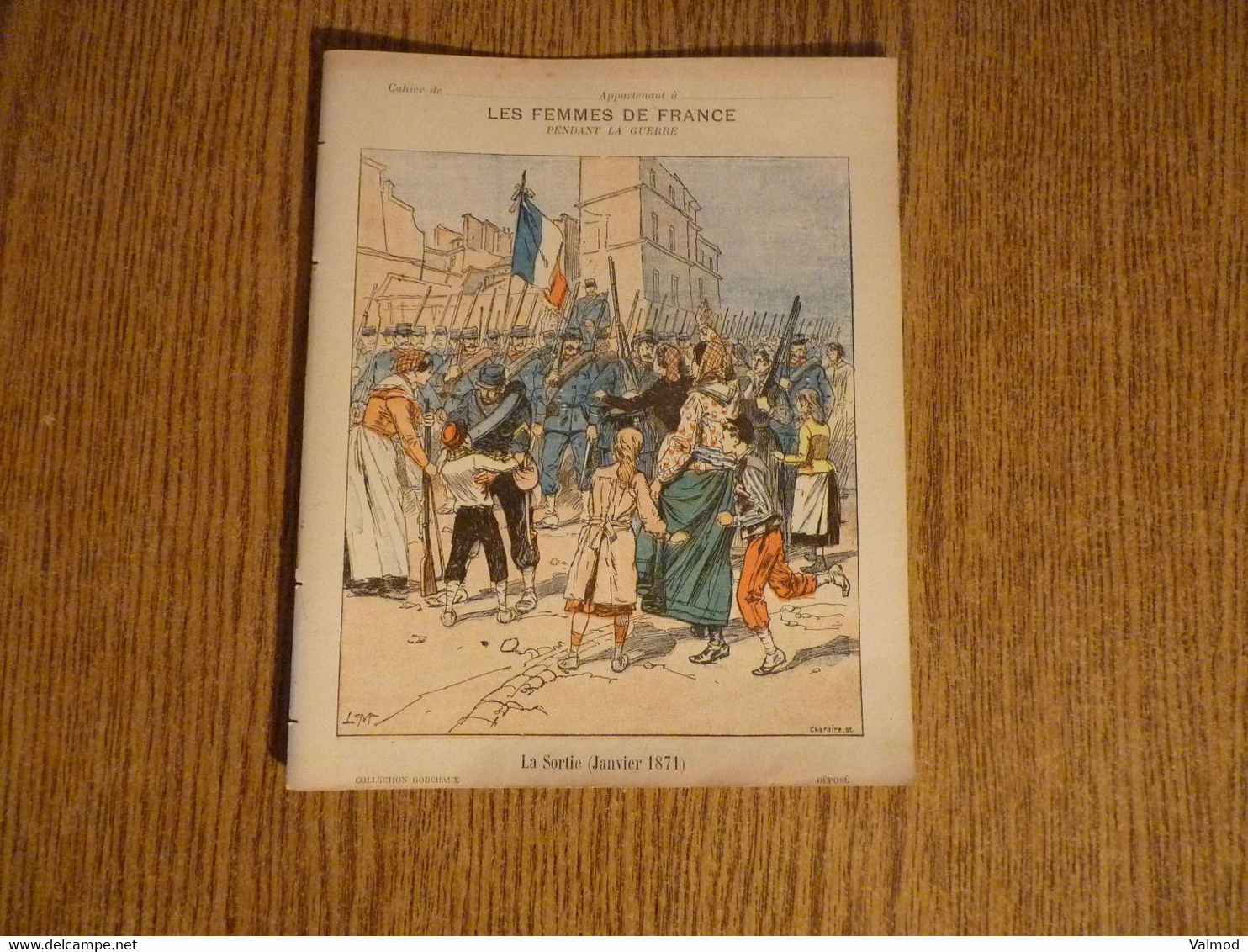 Protège-Cahier/Couverture - "La Sortie (Janvier 1871) -Les Femmes De France Pdt La Guerre"-20,4x16,4 Cm. - Protège-cahiers