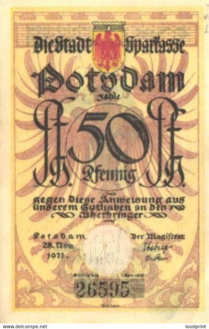 Germany Notgeld:Stadt Potsdam 50 Pfennig, 1921 - Collections