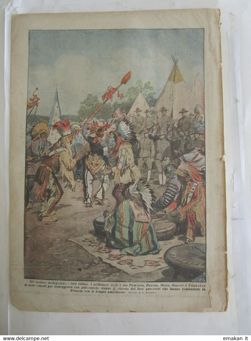 # DOMENICA DEL CORRIERE N 42 / 1919 -  COMPARSE IN SCIOPERO / INDIANI PAWNEES /D'ANNUNZIO A FIUME - Premières éditions