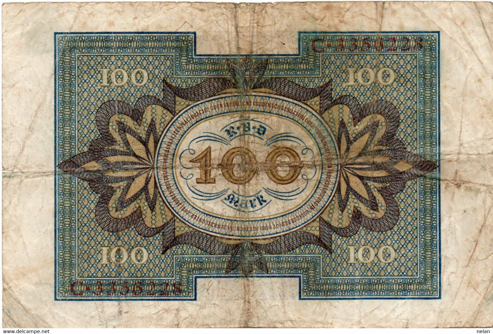 GERMANY- 100 MARK 1920  -Wor:P-69b, Ros:R-67b   -  Circ - 100 Mark