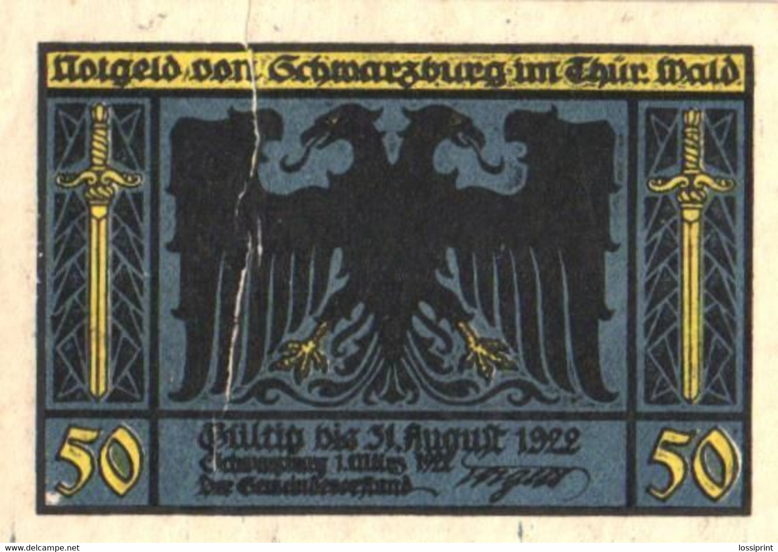 Germany Notgeld:Schwarzburg Im Thür. Wald.50 Pfennig, 1922 - Collections