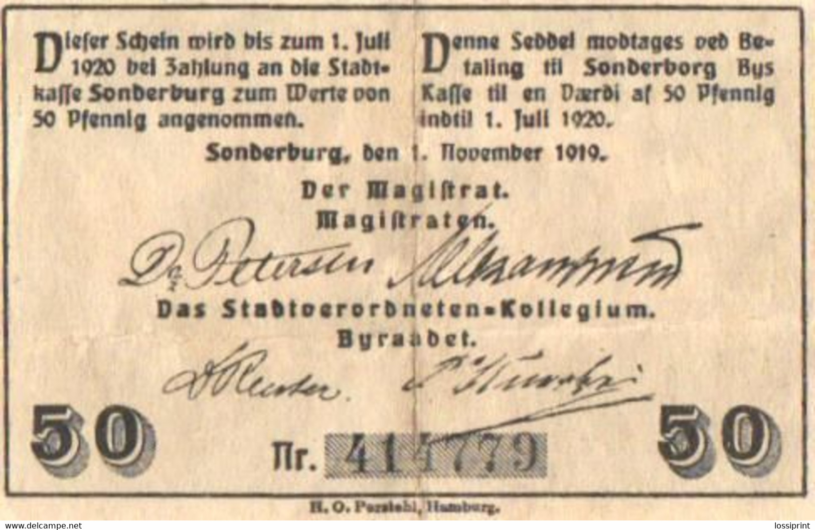 Germany Notgeld:Stadt Sonderburg 50 Pfennig, 1920 - Sammlungen