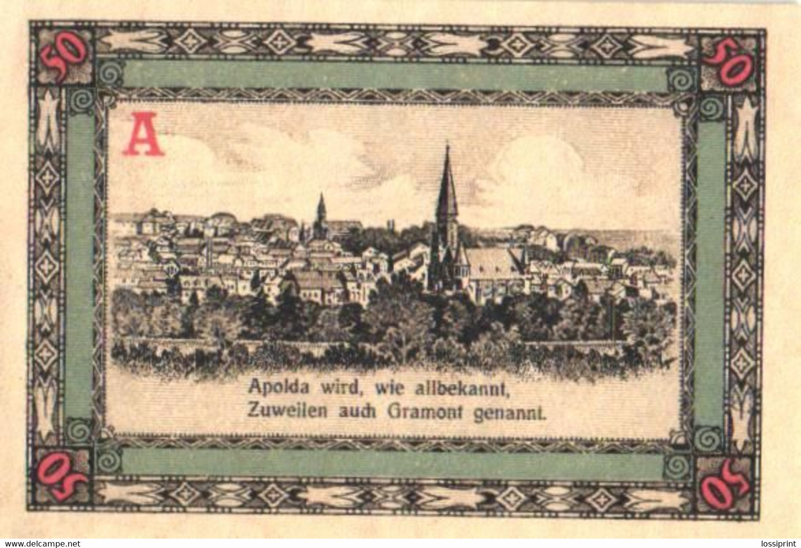 Germany Notgeld:Stadt Apolda 50 Pfennig, 1921 - Verzamelingen