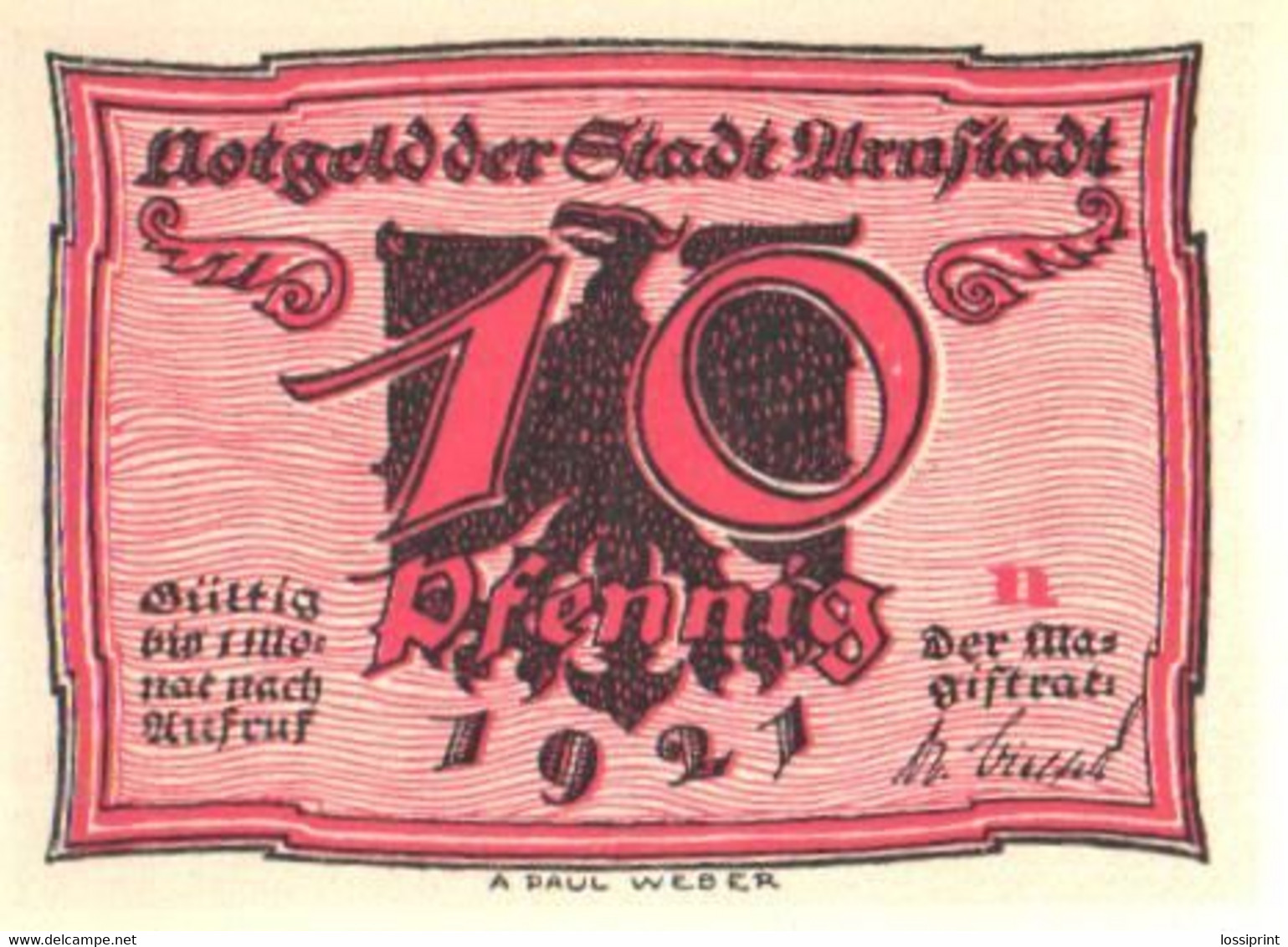 Germany Notgeld:Stadt Urustadt 10 Pfennig, 1921 - Collections