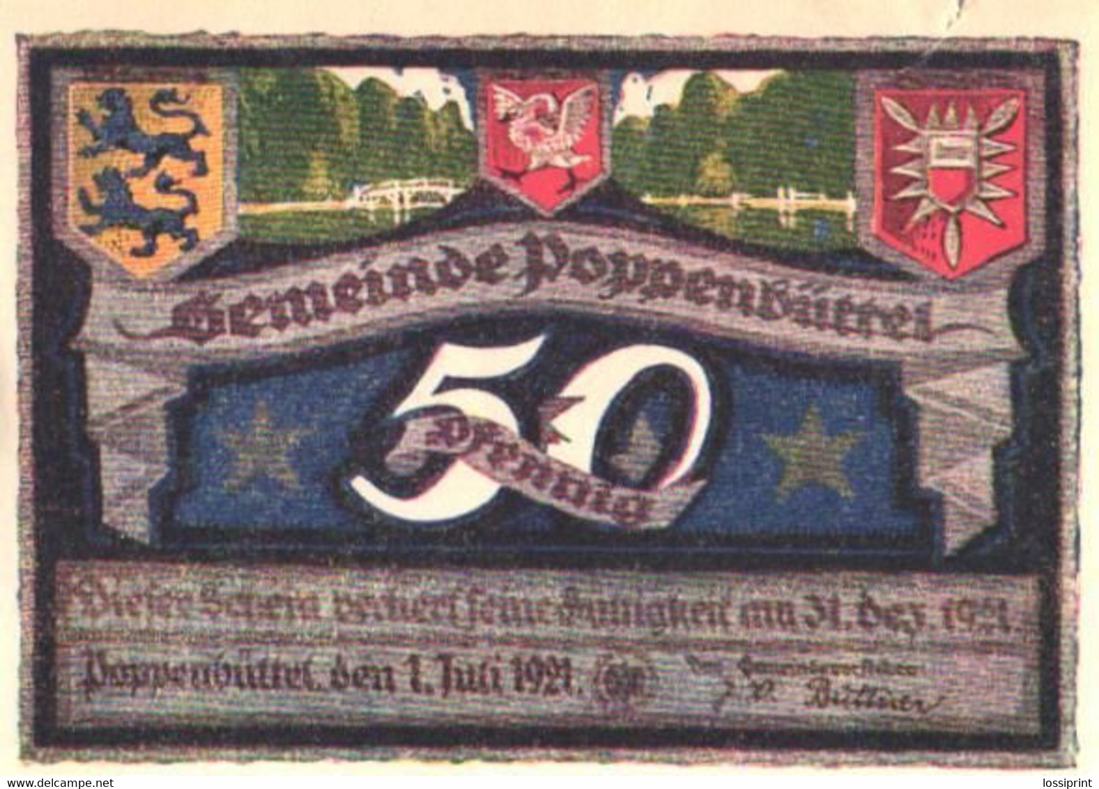 Germany Notgeld:Gemeinde 50 Pfennig, 1921 - Sammlungen